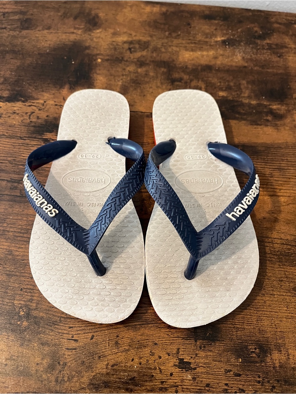 Havaianas Kids Flip Flops - Navy Straps and White Footbed